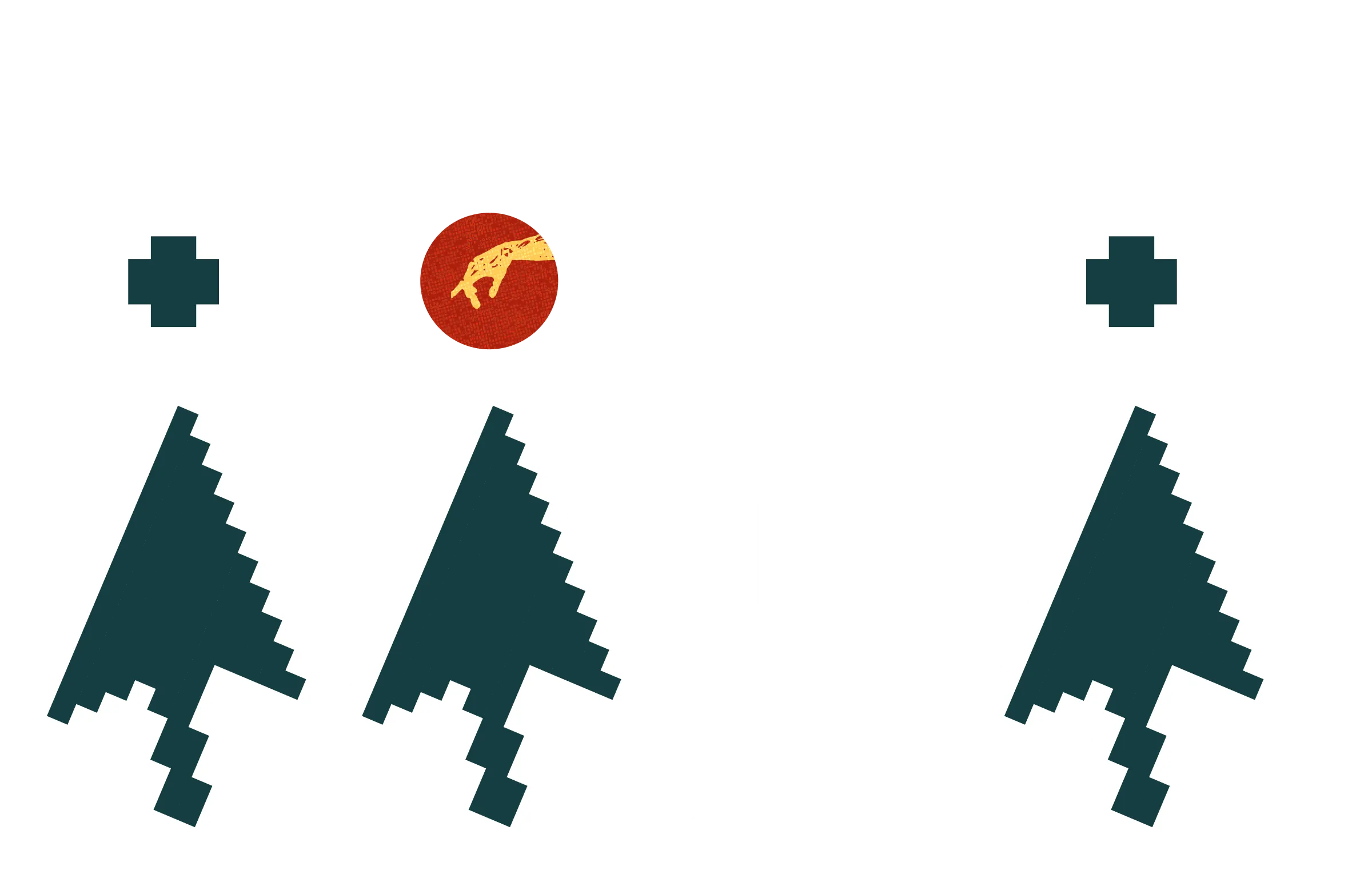Man standing in a garden of cursors